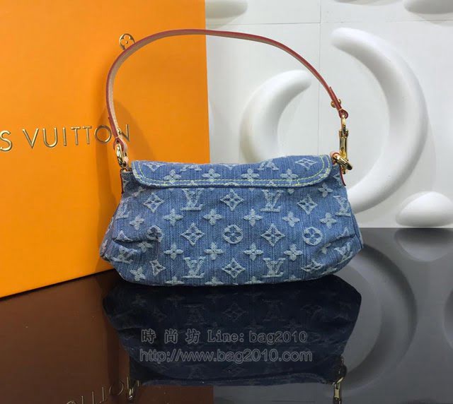 LV女包 M95050 路易威登Vintage中古絕版牛仔斜挎手提包 LV2019新款女包 LV肩背包  ydh2984